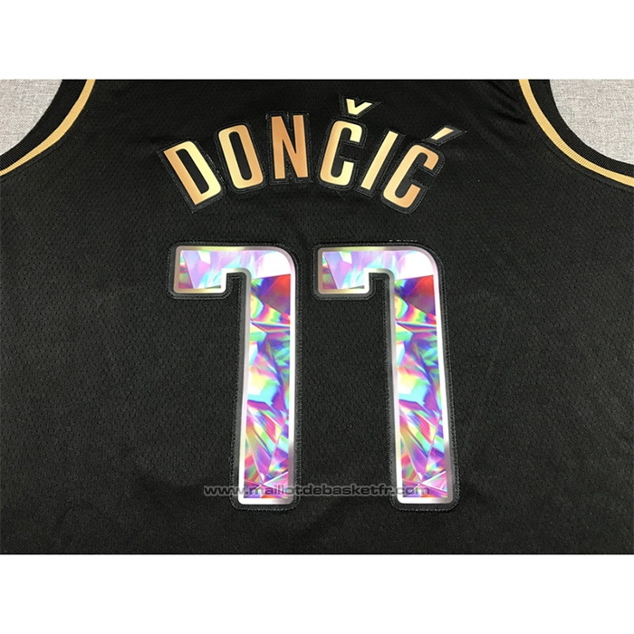 Maillot Golden Edition Dallas Mavericks Luka Doncic #77 2021-22 Noir